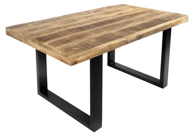 Produktbild von Esstisch Mango Massiv naturfarben 120 x 80 cm U-Gestell schwarz RIO
