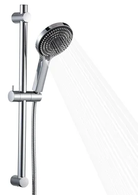 Duschsystem mit Duschstange, 6 Strahlarten, 1,6 m Schlauch, Chrom