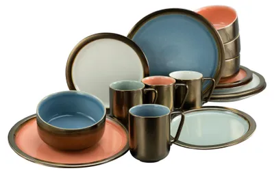 Produktbild von CreaTable, 22974, Rustikal Pastell, Kombiservice 16-tlg, Steinzeug