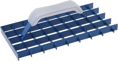 Produktbild von Stahlglättekelle für Putze 290x145mm, Gitterform, mit kunststoffbeschichtetem Griff, 2 mm stark
