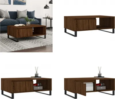 Produktbild von vidaXL Couchtisch Braun Eichen Optik 90x60x35 cm Holzwerkstoff - Couchtisch - Couchtische - Couchtisch Niedrig - Tisch