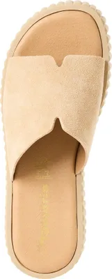 Produktbild von Tamaris Damen Pantolette mit breitem Leder Riemen und Plateausohle 1-27216-44, Größe:38 EU, Farbe:Beige