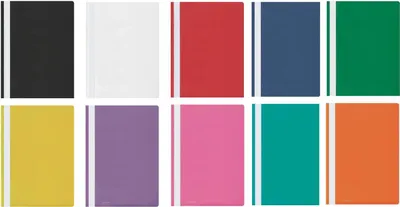 Produktbild von 10 Schnellhefter verschiedene Farben je 1x blau,gelb,weiß,rot,grün ...