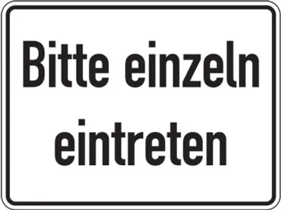 Produktbild von Dreifke® Hinweisschild, Bitte einzeln eintreten, Folie | Folie selbstklebend ...