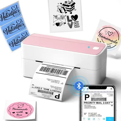 Produktbild von Phomemo 241BT DHL Etikettendrucker, Versandetiketten Drucker, Rosa