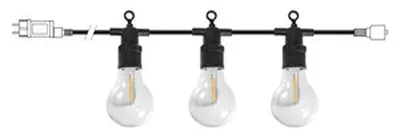 LED-Lichterkette Außen 4,5 m 10 Lampen warmweiß 3000 K IP44