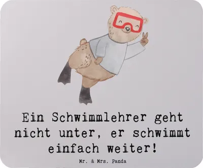 Produktbild von Mr. & Mrs. Panda Mauspad Schwimmlehrer Motivation - Grau Pastell - Geschenk, mousematte, Arbeit, Berufe, Mousepad, Mouse Pad, Beruf, laptop, Lebensretter, Wassersport, pc