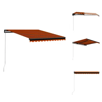 Immagine prodotto di vidaXL Tenda da sole retrattile a comando manuale 350 x 250 cm arancione e marrone - Tende da sole