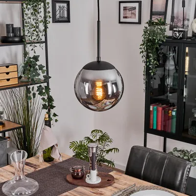 Produktbild von Fossobiubo Hängelampe aus Metall/Glas in Schwarz/Rauchfarben