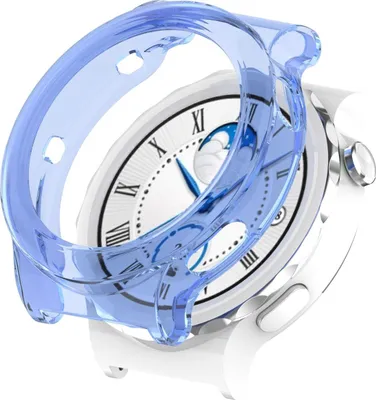 Produktbild von Schutz Tasche Hülle für Huawei Watch GT 3 Pro 43mm Case Cover Bumper Etui Tasche, Farbe:Blau