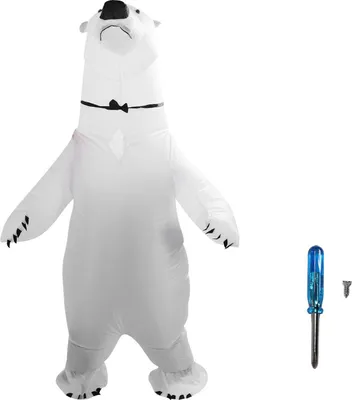 Immagine prodotto di Costume gonfiabile da orso polare cuciture rinforzate Facilmente riutilizzabile impermeabile gonfiabile animali costumi per Halloween cosplay