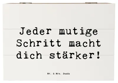 Produktbild von Mr. & Mrs. Panda Kiste Spruch Angst überwinden 22 x 15 cm - Weiß - Geschenk, schmuckkiste, Freude, Inspiration, Gefühle, Geschenkbox, fotobox, Box, Mut, Zuversicht, Trost