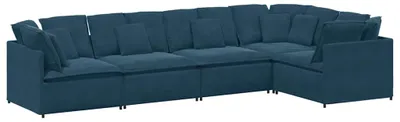Produktbild von vidaXL Modulares Sofa mit Kissen Samt Blau