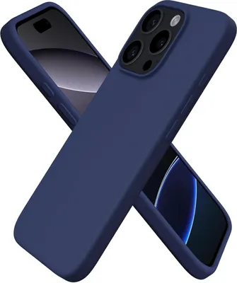 Produktbild von ORNARTO iPhone 16 Pro Hülle Silikon 6,3 Zoll Blau - Kratzfeste Stoßfeste Schutzhülle