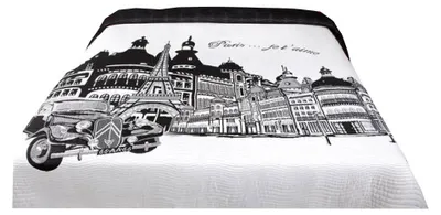 Produktbild von Eurofirany Paris Tagesdecke 170x210 cm schwarz weiß