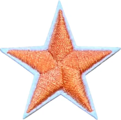 Produktbild von Stern-Sternchen-Emblem-Aufnäher zum Aufbügeln, Orange