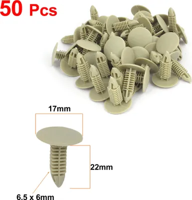 Image de Voiture Porte Pare-boue Rivets Plastiques Agrafe Clip de Fixation Beige 50Pcs