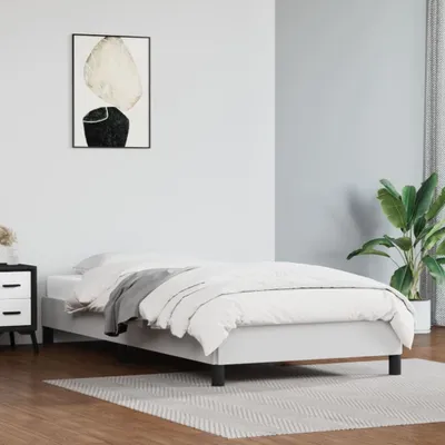 Produktbild von The Living Store Bettgestell Weiß 90x200 cm Kunstleder
