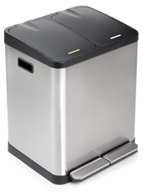 Zdjęcie produktu dla Emuca Pojemnik do recyklingu z pedałem Recycle Inox, 2x15 litrów, Stal nierdzewna