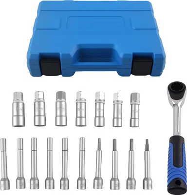 Produktbild von Stoßdämpfer Federbein Domlager Werkzeug Satz Wechsel Steckschlüssel 1/2" 18-tlg.