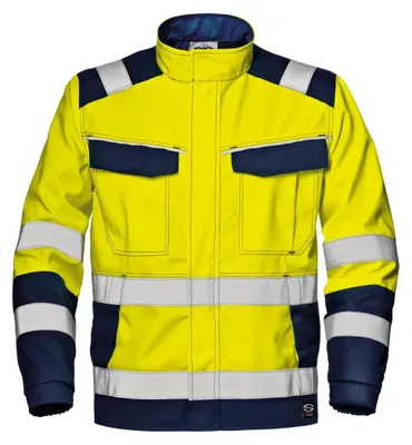Produktbild von Sir Safety Herren Arbeitsjacke Polytech Plus HV Warnschutz mit Lichtbogenschutz, XS, SIGNALGELB/BLAU