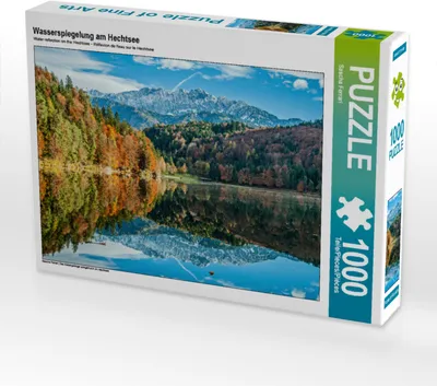 Produktbild von CALVENDO Puzzle Wasserspiegelung am Hechtsee | 1000 Teile Lege-Größe 64x48cm Foto-Puzzle für glückliche Stunden