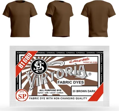 Produktbild von VIKTORIA Textilfarbe waschmaschinenfest - stofffarbe, färbemittel textilien, stofffarben waschfest, textil farbe, kleidung färben-20 Dunkelbraun