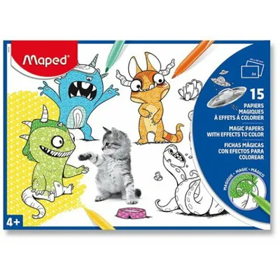 Produktbild von Maped Zauberpapier zum Ausmalen DIN A4 15 Blatt sortiert