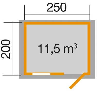 Produktbild von WEKA 106.2520.00.00 Premium Gartenhaus/Blockbohlenhaus Nagold 1 mit Vordach (20 cm)/Einzeltür/Einzelfenster ; Größe: 1 ; Farbgebung: Naturbelassen ; Wandstärke: 28 mm ; Maße (LxBxH): 250 cm x 200 cm x 251 cm ; Seitenwandhöhe: 210 cm