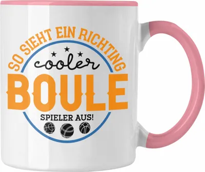 Produktbild von Trendation - Boule Tasse "So Sieht Ein Richtig Cooler Boule Spieler Aus" Tasse - Geschenk für Boule-Fans mit Spruch (Rosa)