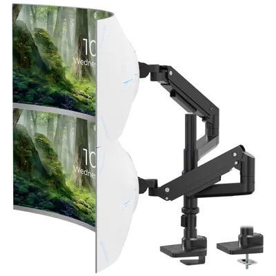 Produktbild von Monitorarm für 2 Monitore 17–49 Zoll, Gasfeder Tischhalterung, höhenverstellbar, VESA 75/100, 2–20 kg