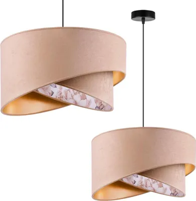 Obrázok produktu pre Zlatá závesná lampa so tienidlom - Elegantný stropný luster v glamour štýle