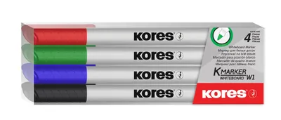 Zdjęcie produktu dla Kores M22840, 4 szt., Czarny, Niebieski, Zielony, Czerwony, Końcówka pędzlowa, Wielobarwny, Okrągły, 1 mm