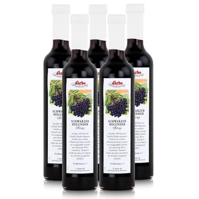 Produktbild von Darbo Schwarzer Holunder Sirup 500ml - Cocktails Kaffeesirup (5er Pack)