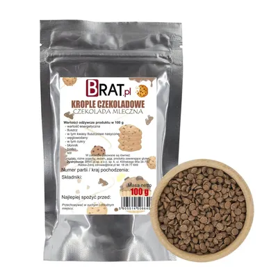 Obrázok produktu pre Čokoládové kvapky - mliečna čokoláda 100g Brat.pl