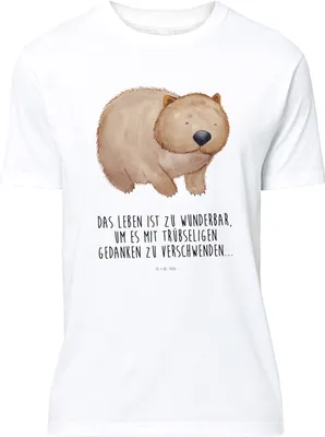 Produktbild von Mr. & Mrs. Panda T-Shirt Wombat - Weiß - Geschenk, Das Leben Ist schön, Lustige Sprüche, S, Shirt, Spruch-Shirt, Australien, Spruch, Motivation, oberteil, Tshirt