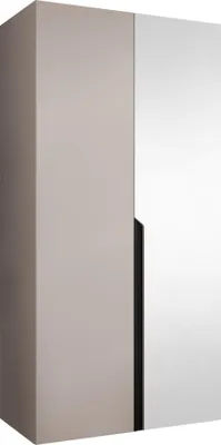 Produktbild von MIRJAN24 Kleiderschrank Mila 2 100 mit Spiegel, Schlafzimmer, Kleiderschrank, mit zwei Drehturen und mit Kleiderstange, Modern, Garderobenschrank (Farbe: Cashmere + Schwarz)
