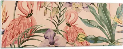 Produktbild von Bilder auf glas - Flamingos Pflanzen Vogel exotisch - 90x30cm - Glasbilder - Wandbilder - Kunstdruck - zum Aufhängen bereit - Wanddekoration aus Glas - Glas Bilder - Wandbild auf Glas - GAB90x30-2929