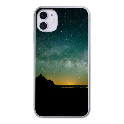 Produktbild von MuchoWow® Handyhülle Schutzhülle Hülle für iPhone 11 Universum - Sternenhimmel - Grün - Jungen - Mädchen - Kinder Silikon Softcase Handy Hülle - Handytasche