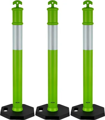 Obrázok produktu pre 3 balenia dopravných delimitátorov 1140 mm Bezpečnostné kužele Závažná základňa Zelená