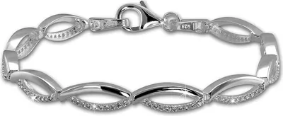 Image de SilberDream Bracelet 18,5cm 925 argent sterling ovale blanc femmes bijoux SDA460W