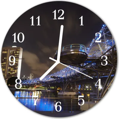 Produktbild von Glasuhr Wanduhr Küchenuhr Echt-Glas 30fi cm Nacht blau