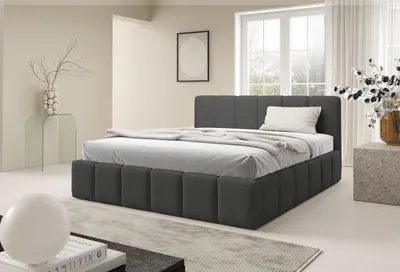 Zdjęcie produktu dla DEKORI INTERIORS Łóżko tapicerowane KALLA Slim 180x200 cm z pojemnikiem na pościel - QUELLE 92