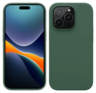 Produktbild von kwmobile Handyhülle für iPhone 14 Pro Hülle, für iPhone 14 Pro Case - Hülle Silikon - kabelloses Laden - Tannengrün