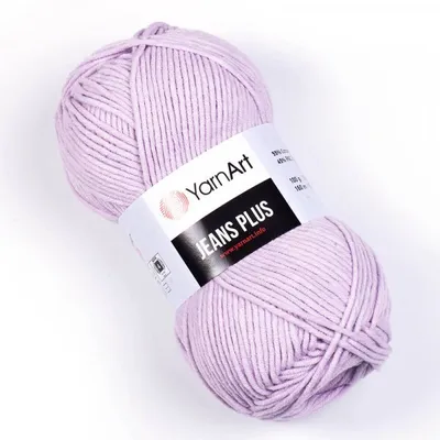 Produktbild von YarnArt Jeans Plus 19 Lavendel – Weiches Baumwoll-Acryl-Garn, 100g – Perfekt für Amigurumi, Babykleidung & Kuschelprojekte
