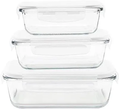 Produktbild von Famanu Vorratsdosen Set 3-teilig – 400 ml, 650 ml und 1 l – 100% luftdicht und ofenfest