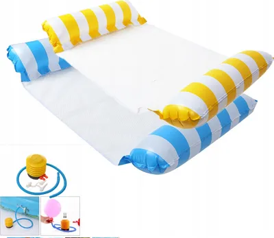 Produktbild von 2 Stück Luftmatratze Pool, Wasserhängematte Erwachsene 4 in 1 Aufblasbares Wasserspielzeug, Pool Hängematte Wasserhängematte für Stuhl Matratze Sitz Schwimmkissen