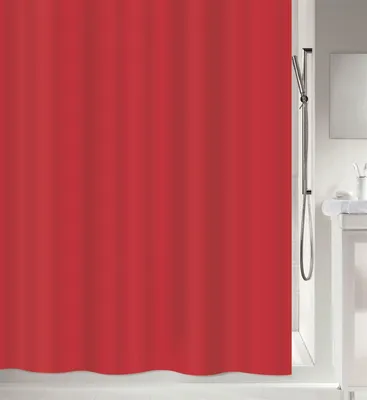 Produktbild von Spirella Anti-Schimmel Duschvorhang - Anti-Bakteriell, waschbar, wasserdicht - Polyester, "Atlas" 180x200 cm rot