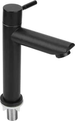 Produktbild von Edelstahl Einhebel Kaltwasserhahn für Badezimmer WC Schwarze Waschbeckenarmaturen (#2)