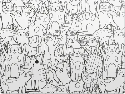 Produktbild von Katzenzeichnung – Bodenschutzmatte – Stuhlunterlage 120x90 cm – Rutschfest – Hartbodenmatte
